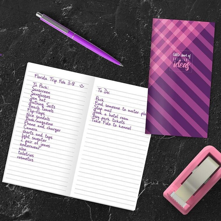 Purple Plaid Pocket Notebook