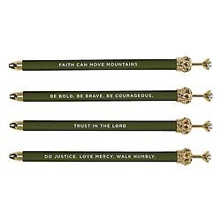Green Rhinestone Crown Pen