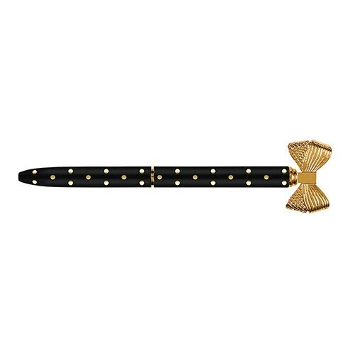 Bow Pen: Black and Gold Dots