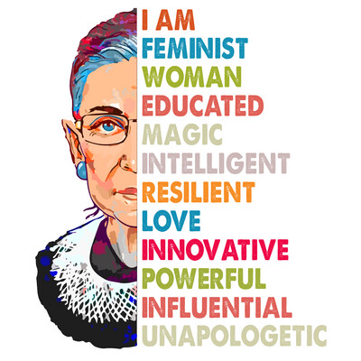 RBG: I am Feminist Clear Vinyl Sticker