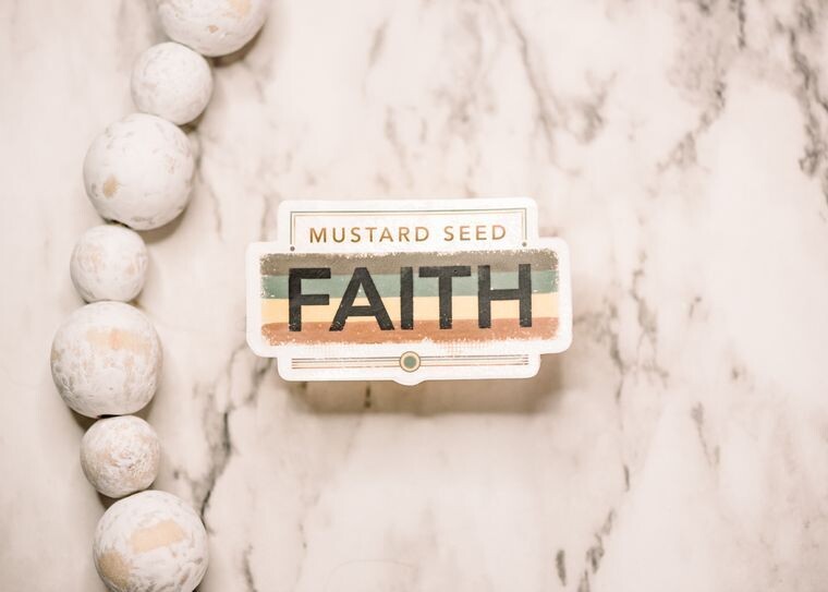 Mustard Seed Faith Clear, Vinyl Sticker