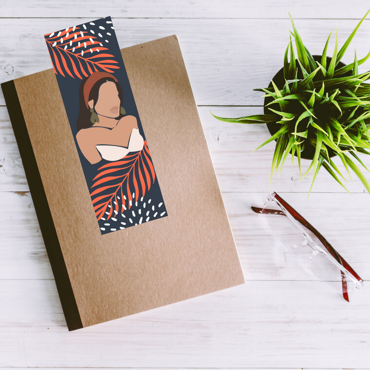 Blue Abstract Woman Bookmark
