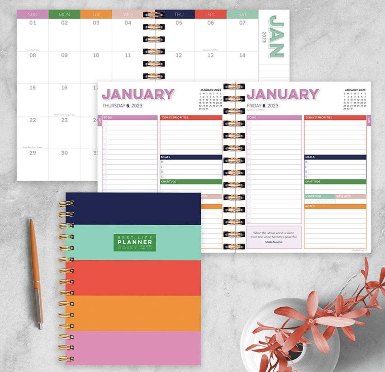 Classic Bold Stripe Daily Luxe Planner