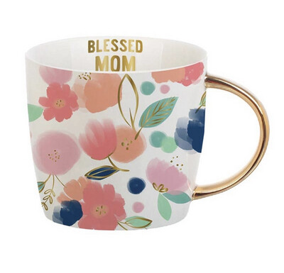 Blessed Mom Floral Mug