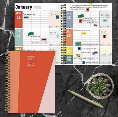 Angled Colors Medium Daily Weekly Monthly Planner