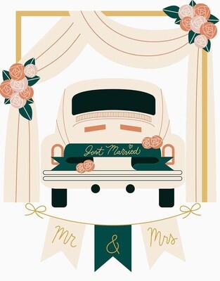 Mr & Mrs. Just Married Wedding Card