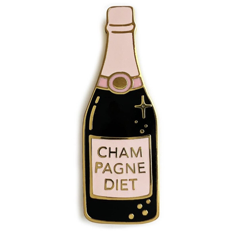 Champagne Diet Enamel Pin