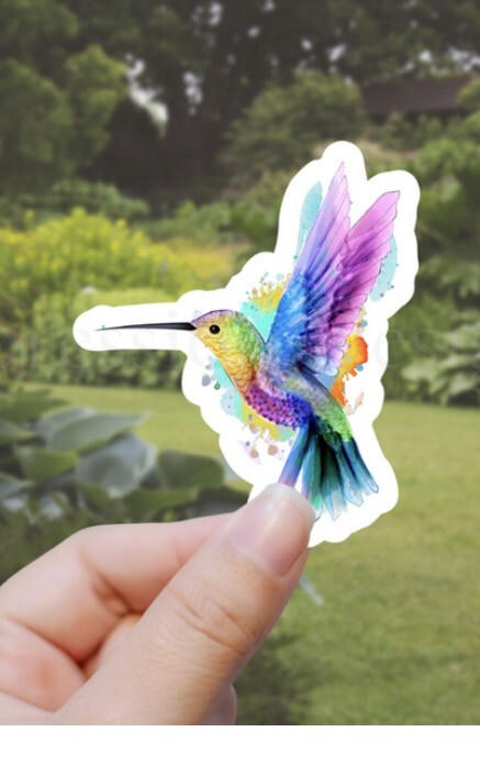 Hummingbird Watercolor Sticker