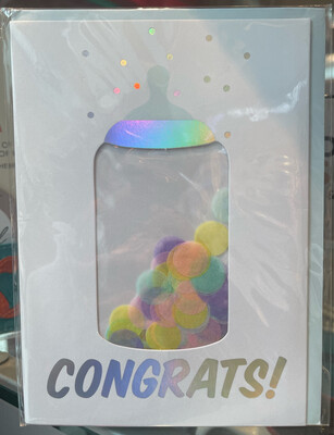 Baby Bottle Congrats Card