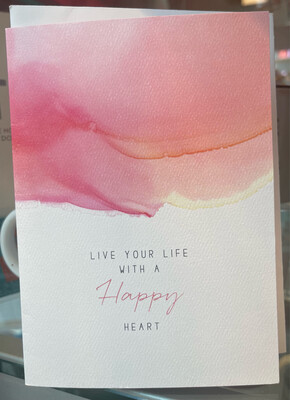 Live your Life with a Happy Heart Birthday card