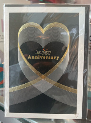 Gold and Black Happy Anniversary Card