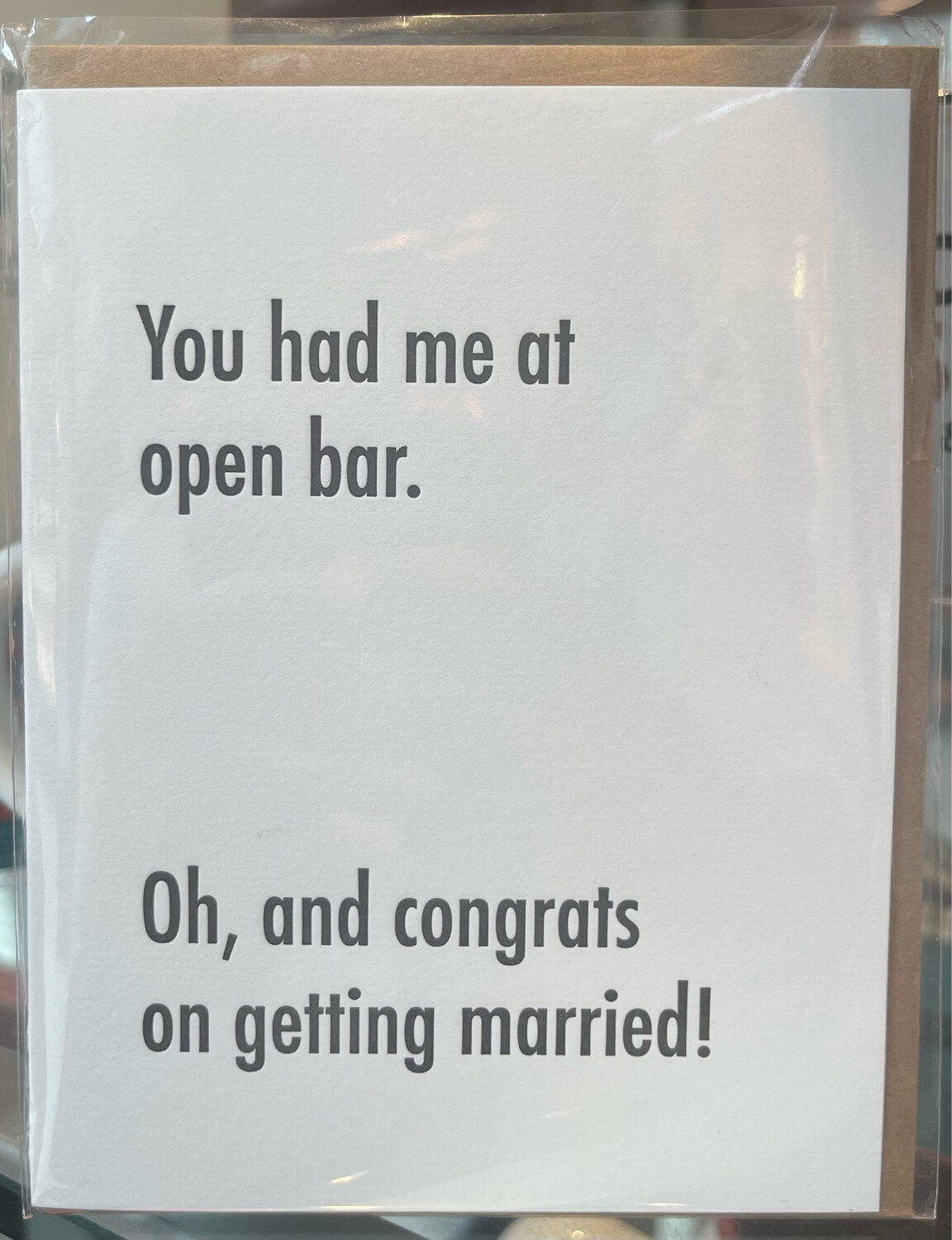 You Had Me at Open Bar Wedding Card