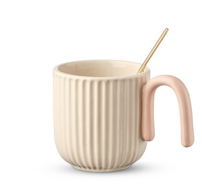 Ripple Texture Ceramic Coffee Mug Style Half Handle