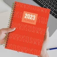 2023 Burnt Orange Matchsticks Medium Weekly Monthly Planner