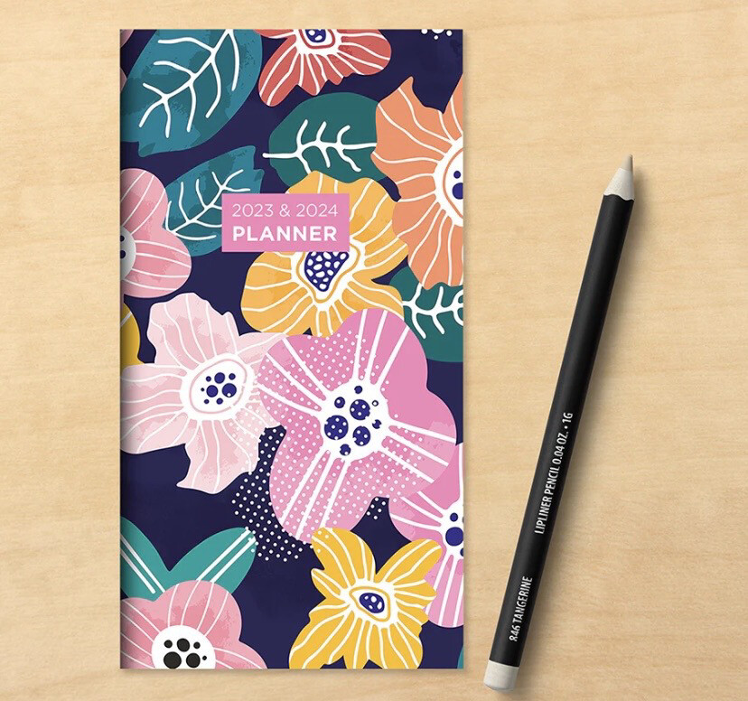 2023-2024 Graphic Flowers 2-Year Small Monthly Pocket Planner
