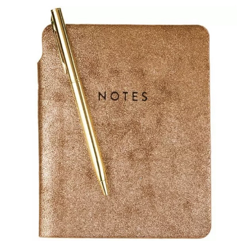 Gold Luxe Pocket Journal with Pen