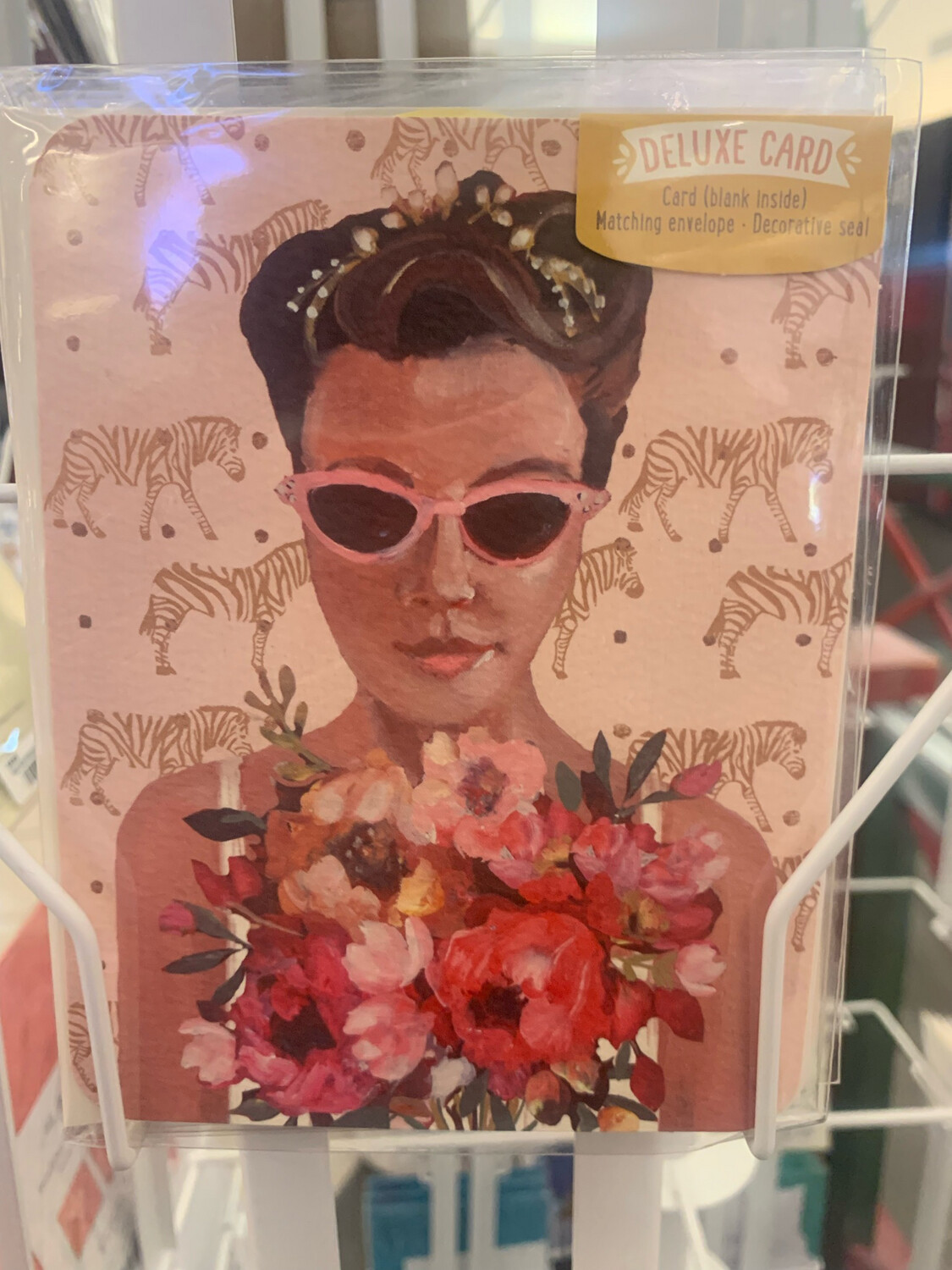 Girl with a bouquet Card