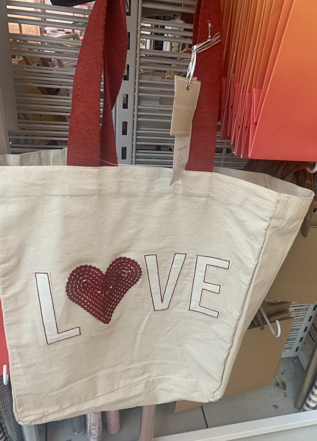 Love Embroidered Canvas Tote