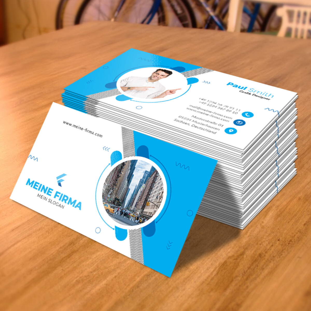 Visitenkarten-Template für Visitenkarten aus Papier und Plastik inklusive 10,00€ - Gutschein für Ihren ersten Druck