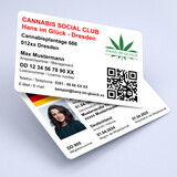 Cannabis Social Club - Mitgliederausweis mit Lichtbild V1.1 - Ab 1 Stück,  beidseitig bedrucken lassen