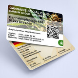 Cannabis Social Club - Mitgliederausweis ohne Lichtbild V5.5.3 - Ab 1 Stück,  beidseitig bedrucken lassen