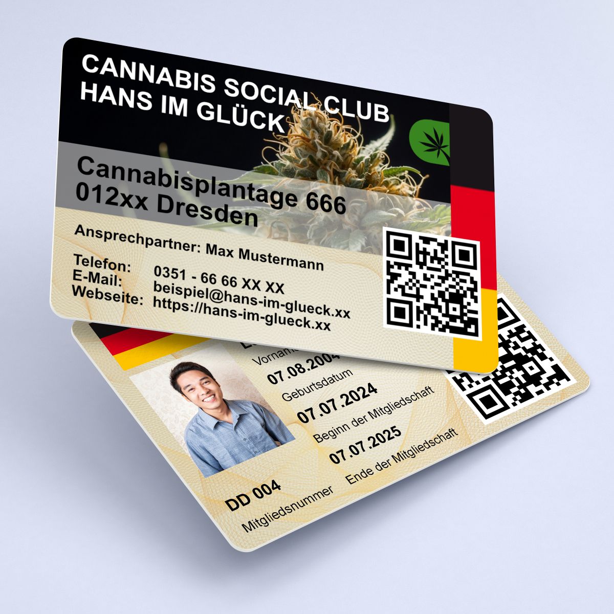 Cannabis Social Club - Mitgliederausweis mit Lichtbild V6.6.2 - Ab 1 Stück, beidseitig bedrucken lassen