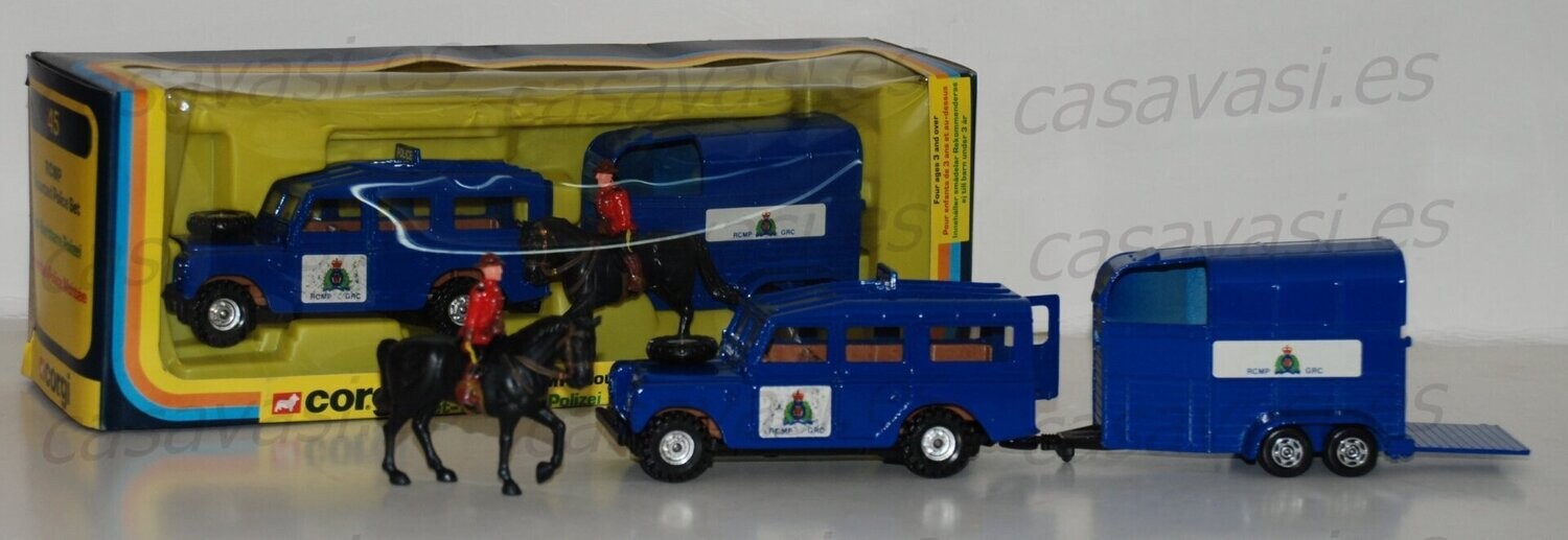 Corgi Toys - 45 - 1977 - RCMP Mounted Police Set
Land Rover 109 WN and Beayfurt Couble Horse-Box