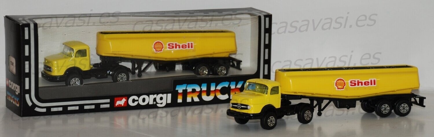 Corgi Trucks - 1141 - 1983 - Mercedes Benz Truck and GlosterSaro Tanker - Shell