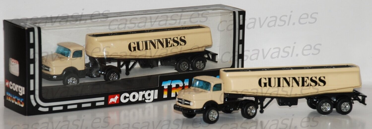 Corgi Trucks - 1166 - 1983 - Mercedes Benz Truck and GlosterSaro Tanker - Guiness