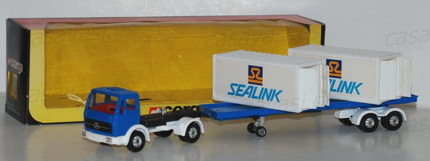 Corgi - 1109 - 1984 - Ford Truck & Trailer with 2 Sealink Containers