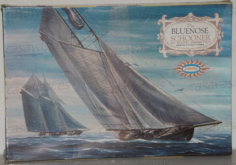 Aurora - 1964 - KIT.NO.431-350 - Made in Canada - The Bluenose Schooner
Box Size 39 x 26 cm.