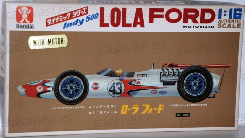 Bandai - pc4-550 -No.6010 -1/16 - Lola Ford Indy 500 - with MOTOR

Box Size - 38.5 x 21 cm.
