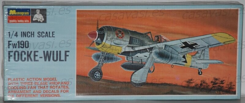 Monogram - 1965 - 1/48 - PA107-100 - FW190 Focke-Wulf
Box Size 32 x 13 cm.