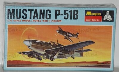 Monogram - 1967 - 1/72 - PA143-70 - Mustang P-51B World War II Fighter
Box Size 20 x 12 cm.