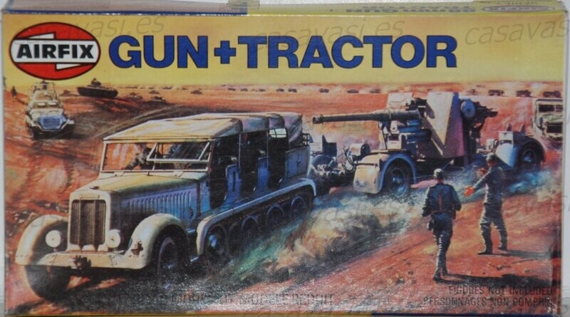 Airfix - 1980 - s2-02303-2 - ho/00 - 88mm Gun + Tractor
Box Size 21 x 11.5 cm.