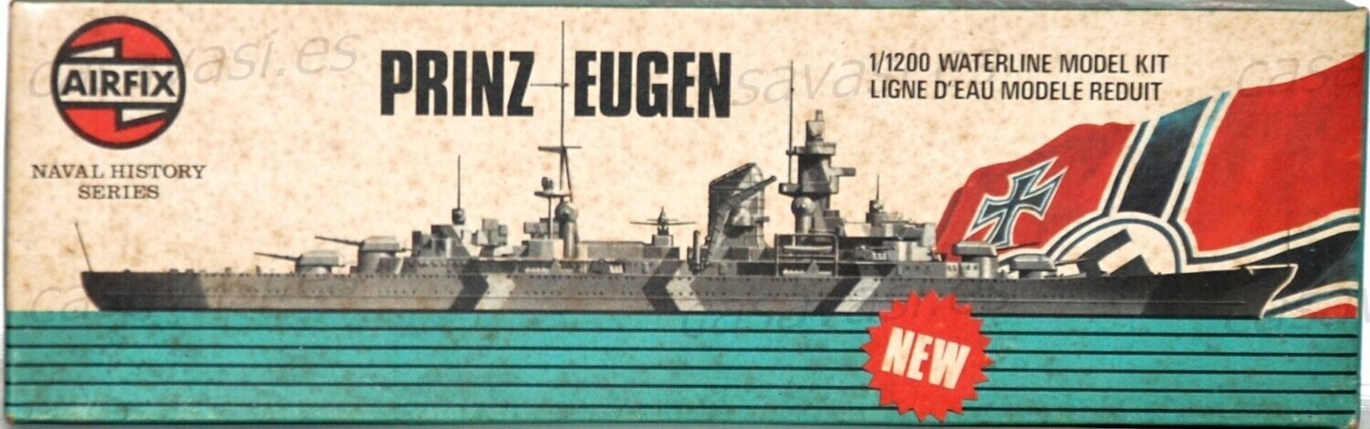 Airfix - 1976 - s2 - 02233-4 - Prinz Eugen - 1/1200
Naval History Series
Box Size 29 x 8 cm