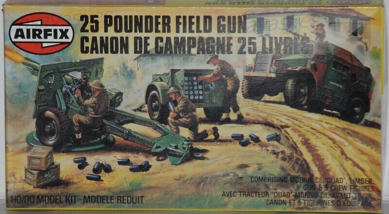 Airfix - 1979 - s2-02313-9 - ho/00 - 25 Pounder Field Gun
Box Size 21 x 11.5 cm.