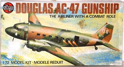 Airfix - 1975 - s4-04016-7 - 1/72 - Douglas AC-47 Gunship - The Airliner with a Combat Role
Box Size 28 x 15 cm