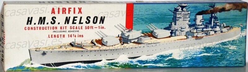 Airfix - s4-F403S - H.M.S. Nelson - 1/600 - Lenght 14 1/4"
Boz Size 42 x 11.5 cm.