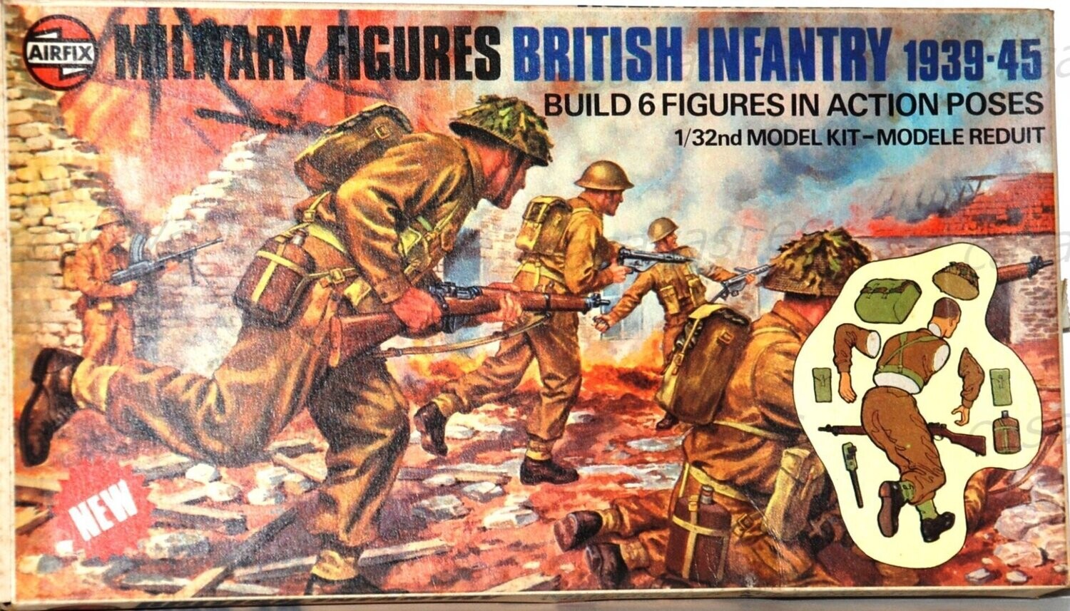 Airfix - 1977 - S4-04585-8 - British Infantry 1935-45 1/32
Build 6 Figure in Action Poses
Military Figures 1/32
Boz Size 26 x 14 cm.