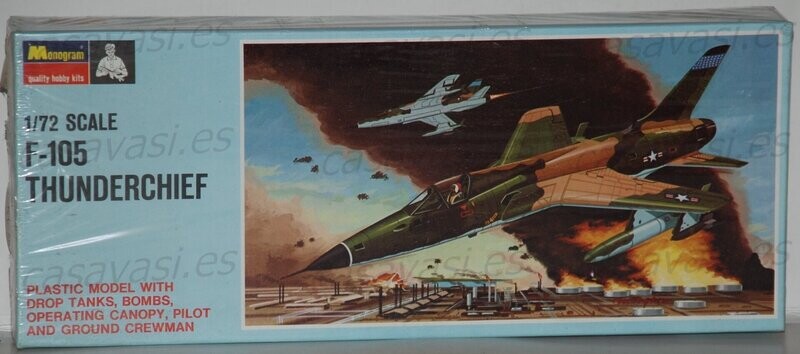 Monogram - 1966 - 1/72 - PA149-100 - F-105 Thunderchief
Box Size 32 x 13 cm.