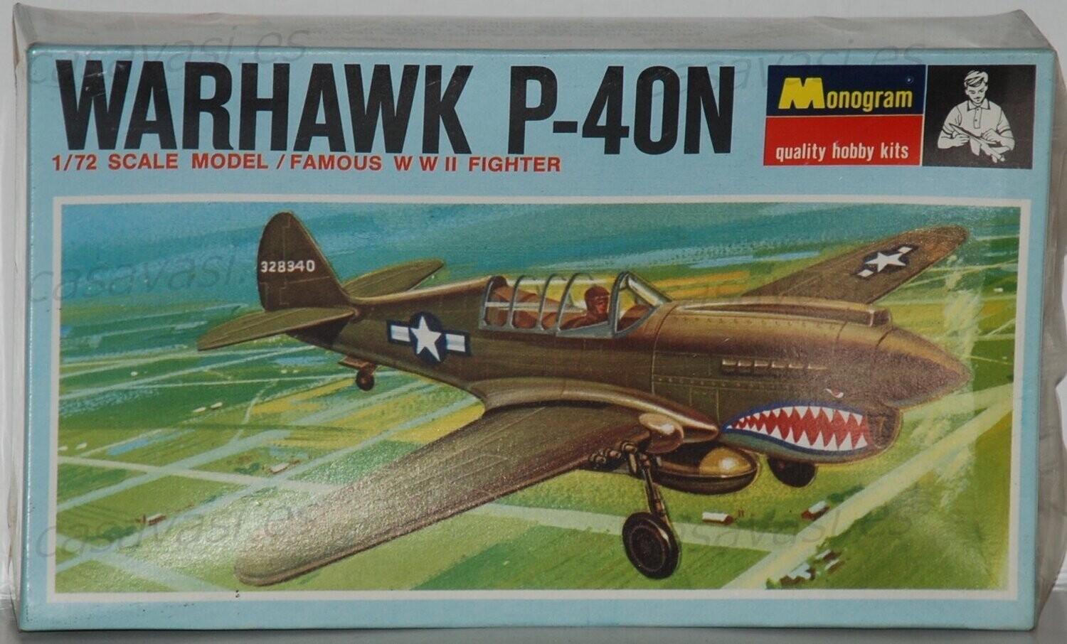 Monogram - 1967 - 1/72 - PA165-70 - Warhawk P-40N - Curtiss Famous World War II Fighter
Box Size 20 x 12 cm.