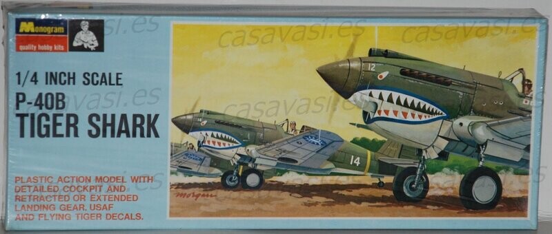 Monogram - 1967 - 1/48 - PA96-100 - P-40B Tiger Shark
Box Size 32 x 13 cm.