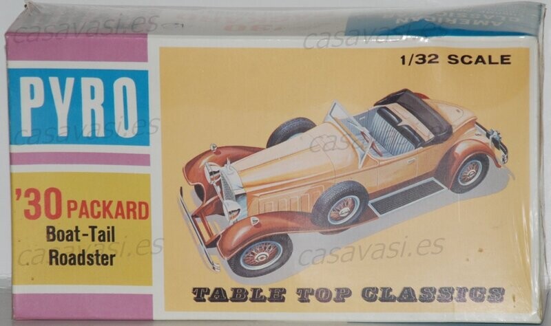 Pyro - 1965 - c343-125 - 1/32 - Nº 5 - 1930 Packard Boat -Tail Roadster
Box Sixe 20.5 x 11 cm.