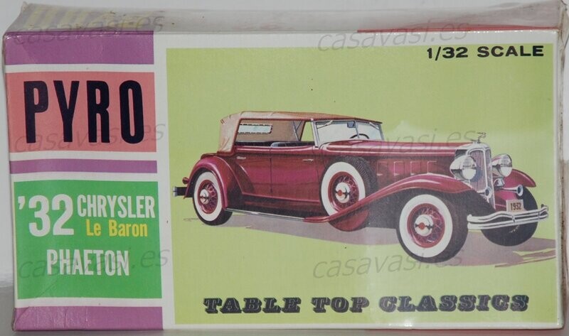 Pyro - 1966 - c413-125 - 1/32 - Nº 15 - 1932 Chrysler Le Baron Phaeton
Box Sixe 20.5 x 11 cm.