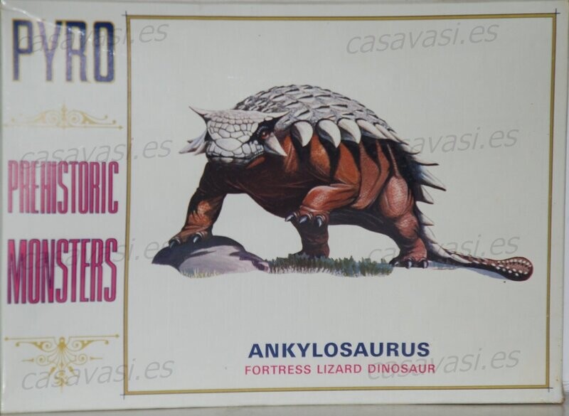 Pyro-d277-100-Nº5-Ankylosaurus Fortress Lizard Dinosaur
Box Size 25 x 18 cm.