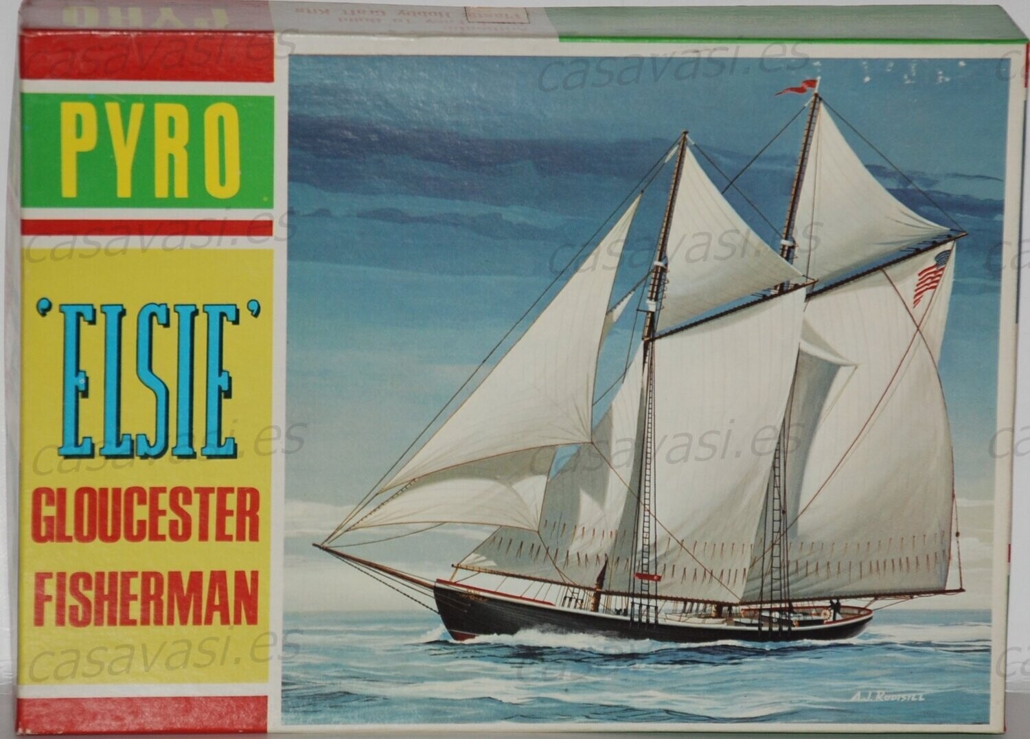 Pyro - 1966 - c259-100 - Nº 13 - " Elsie " Gloucester Fisherman
Box Size 25 x 18 cm.