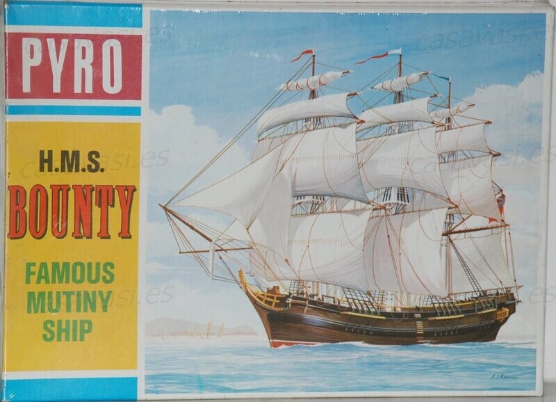 Pyro - b250-125 - Nº3- 1965 - H.M.S.Bounty
Famous Motiny Ship
Box Size 25 x 18 cm.