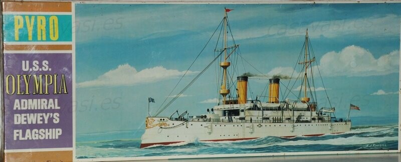 Pyro - c240-300 - Nº1 - 1967 - U.S.S.Olympia - Admiral Dewery's Flag Ship
Box Size 46 x 18 cm.