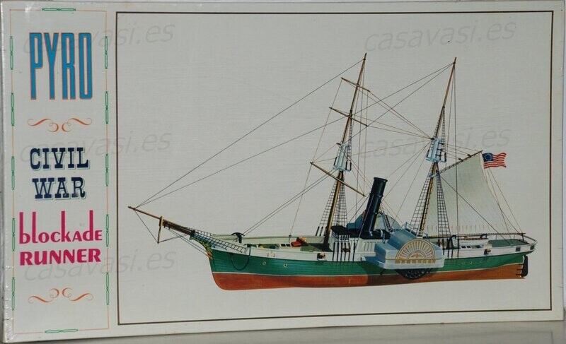Pyro - b375-400 - Nº7 - Civil War-Blockade Runner
Box Size 44 x 25 cm.
